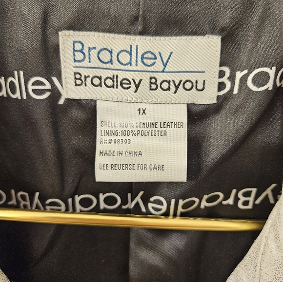 NWOT - Bradley Bayou Leather Metallic Cream Biker Jacket - Size 1X - Picture 3 of 11